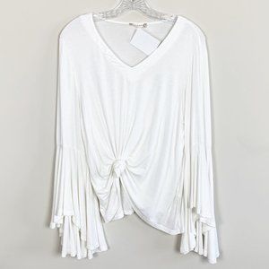 Altar'd State | bell sleeve knotted front top M